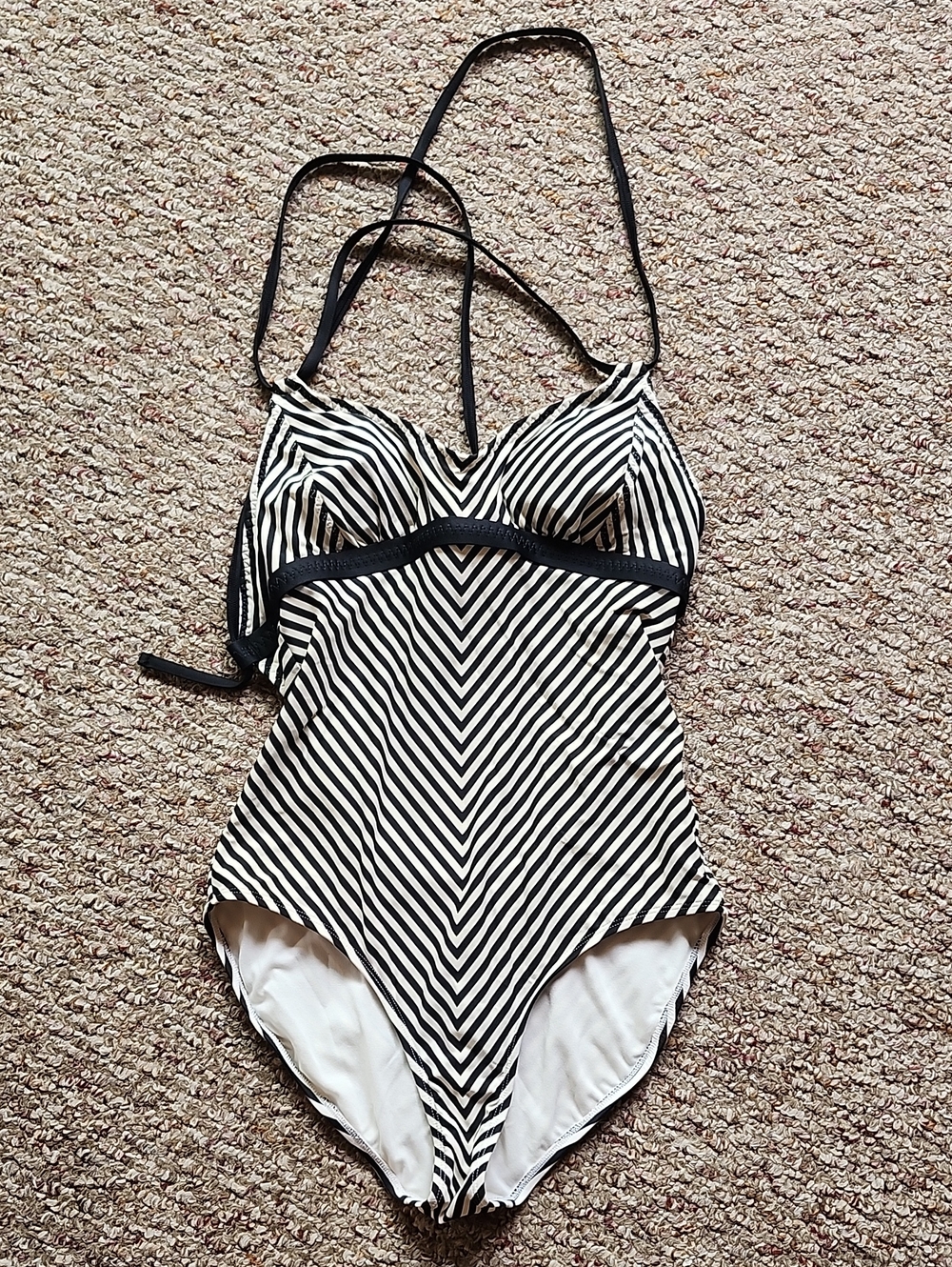 Athleta Black &White One Piece Swim Wear.